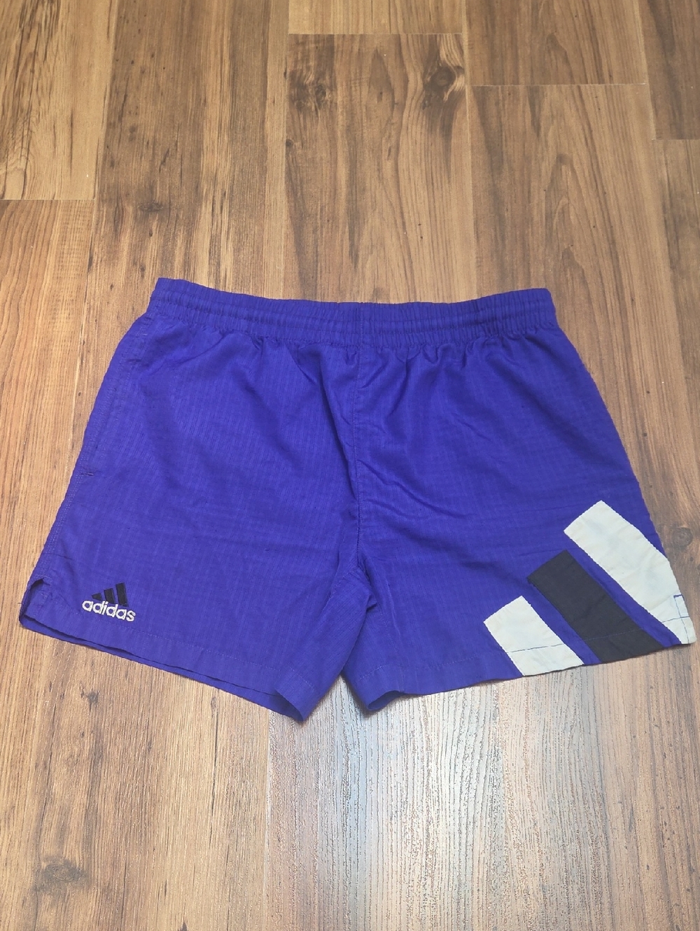 Adidas Purple Athletic Shorts with Contrast Panels